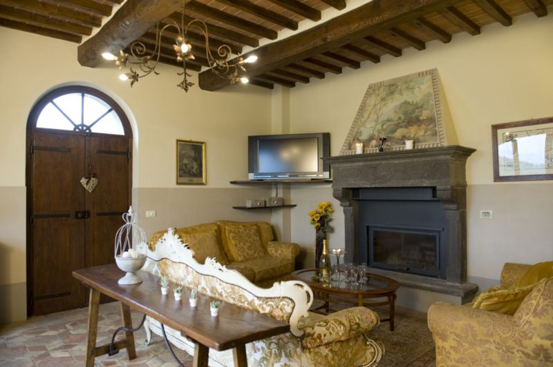 Part of the living area in Villa Adele where the wedding suite is. italy wedding venues. tuscany wedding villas