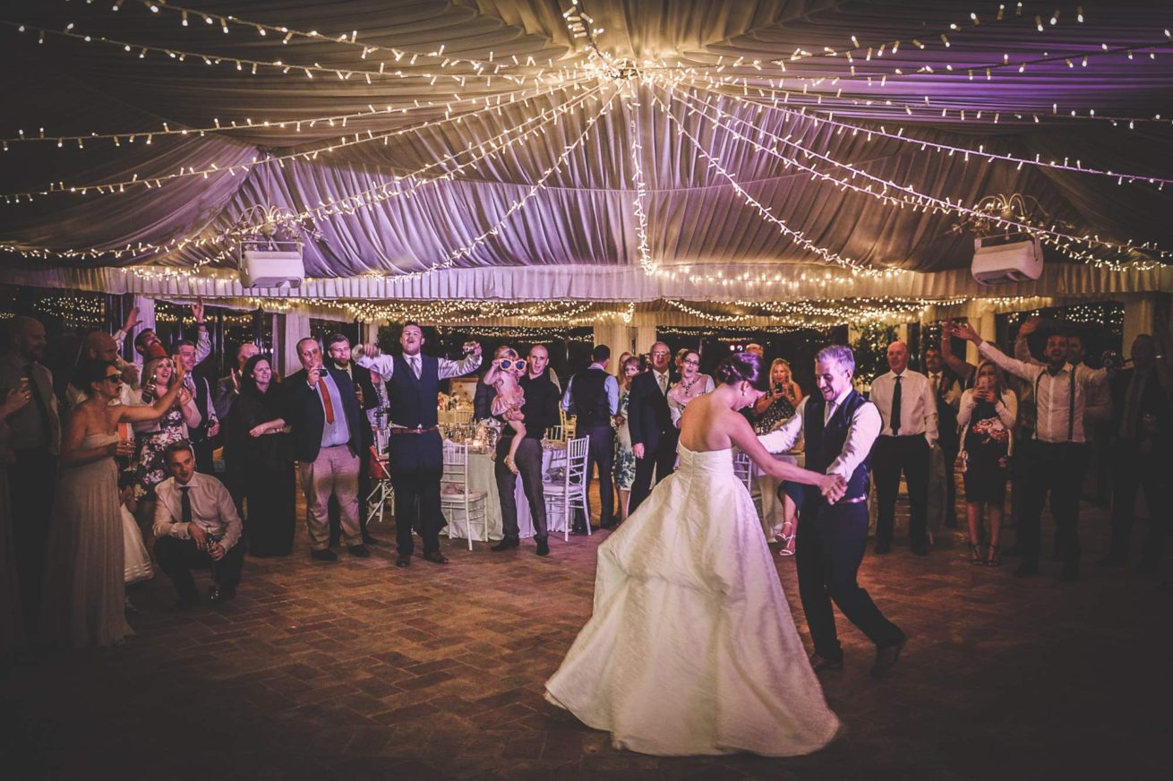 Marquee Wedding Ideas. Bride and groom first dance.