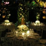 Marquee wedding ideas. Night garden wedding at Villa San Crispolto
